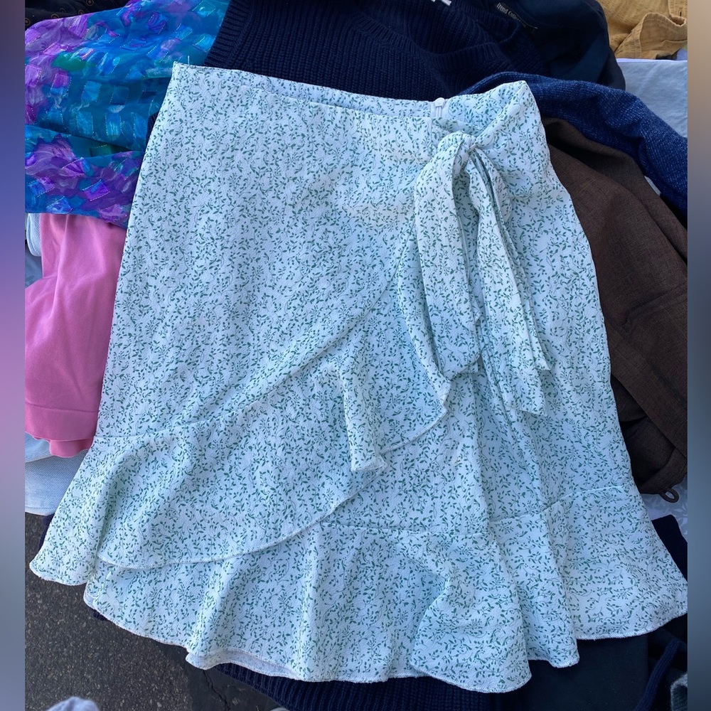 Floral ditsy wrap skirt